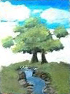 Serene Stream Through Verdant Grove-1