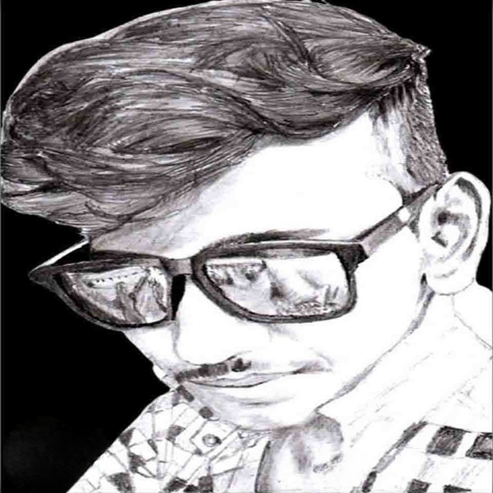 Stylish Male Portrait with Sunglasses Pencil Sketch Art-1