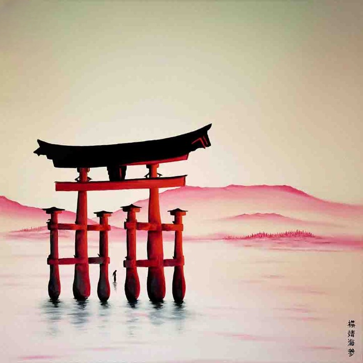 Torii Gate over Serene Water