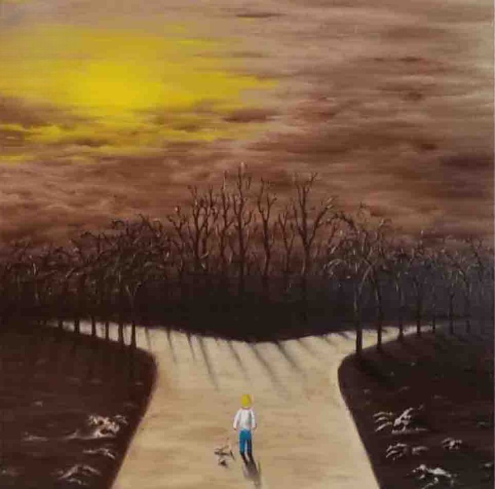 Child at Crossroads Surreal Artwork-1