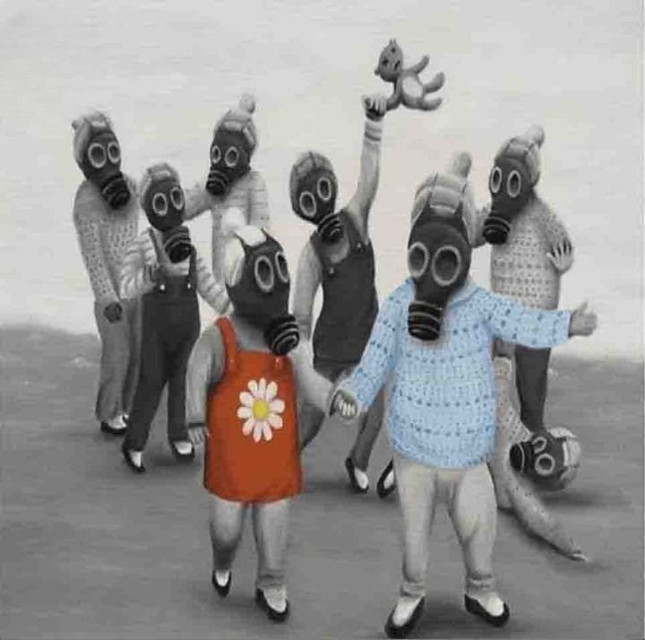 Children in Gas Masks Artwork-1