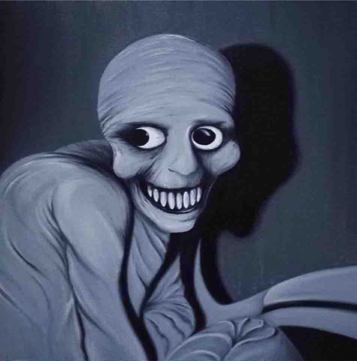 Creepy Smiling Horror Art Painting-1