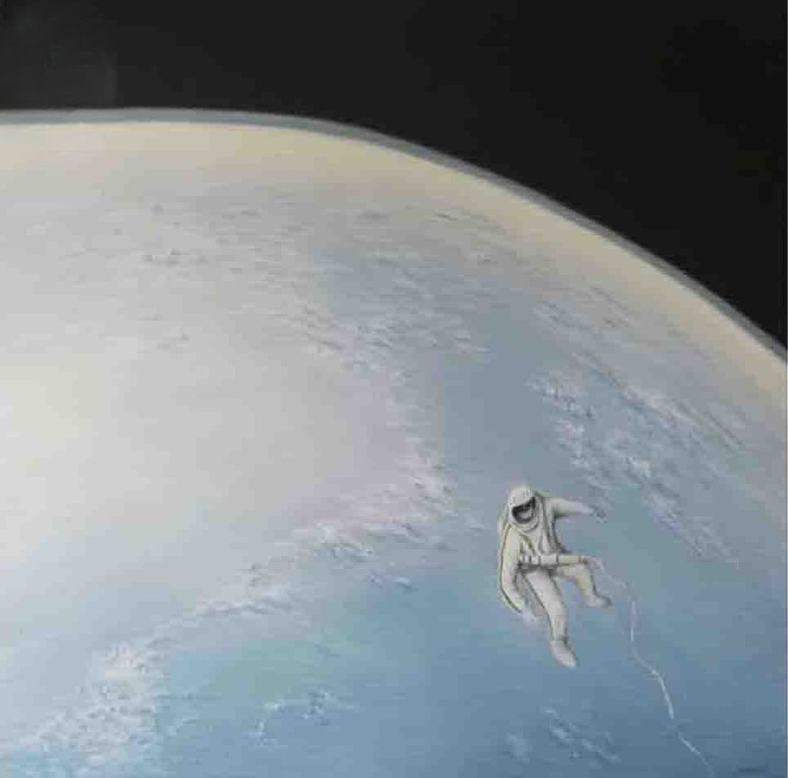 Lonely Astronaut Floating in Space-1