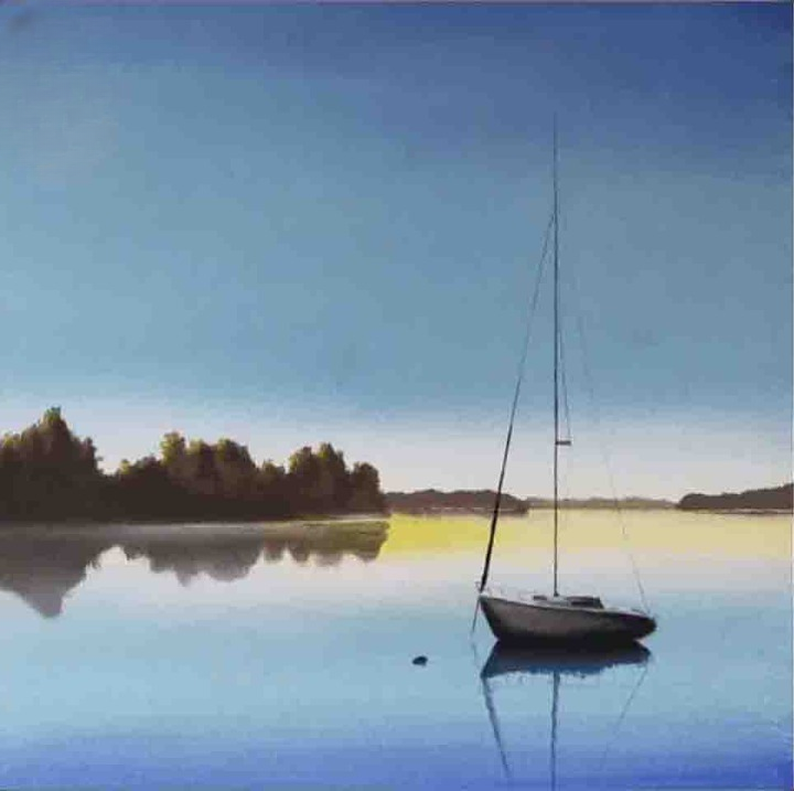 Serene Lake View with Boat-1