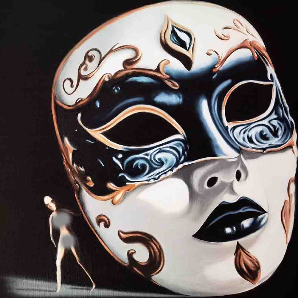 Surreal Mask and Human Figure-1